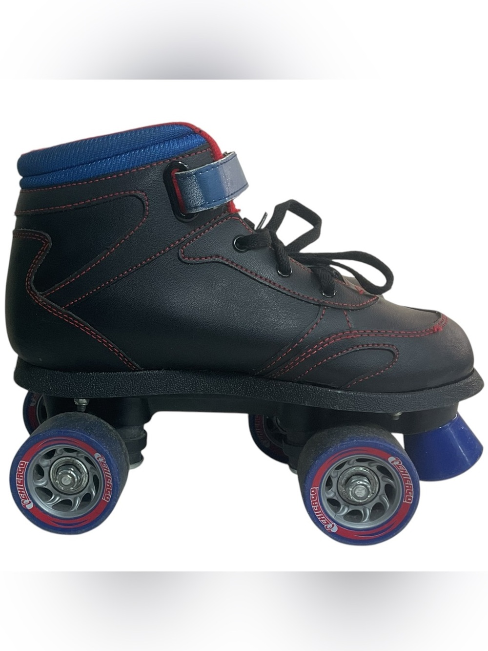 Chicago Skates Kids Size 5 EU 37 Black Red Blue Quad Roller Skates